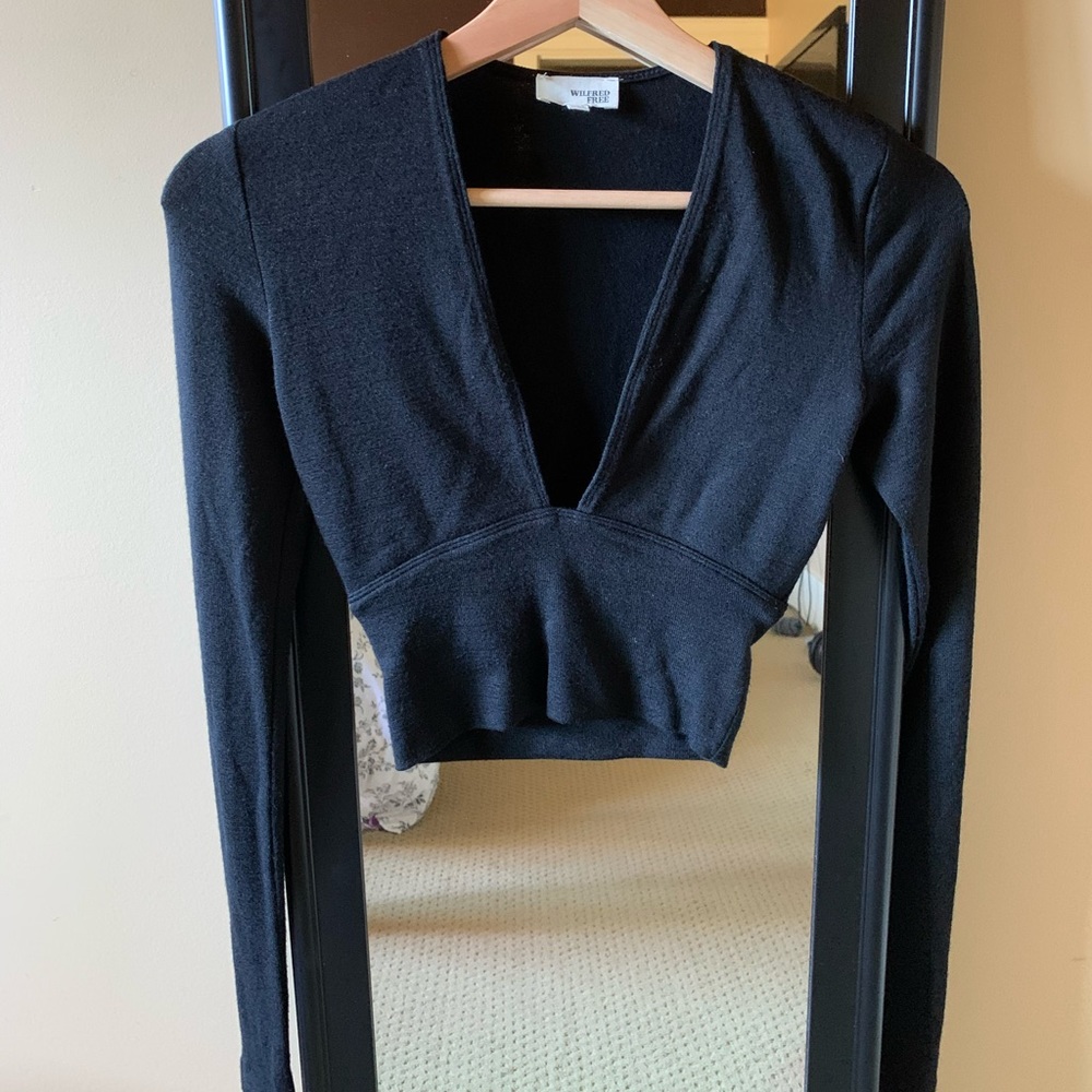 Wilfred free deep plunge crop top